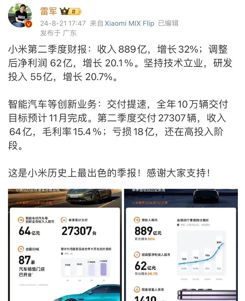 小米史上最出色的季报：三