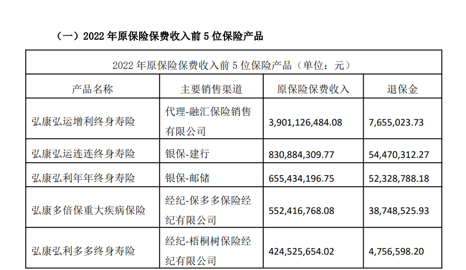 弘康人寿2022年年报